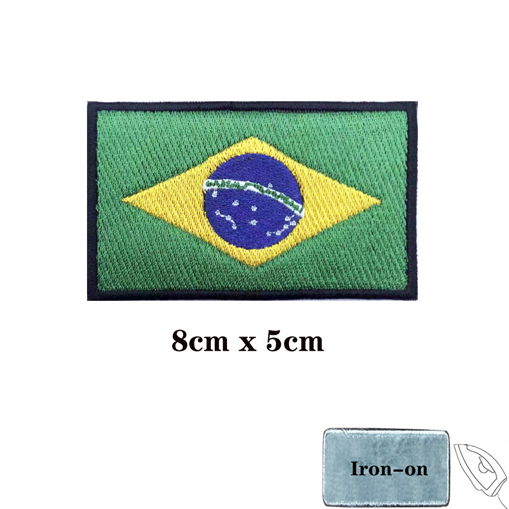 Patch brodé avec drapeau brési - Velcro Sew On avis et prix