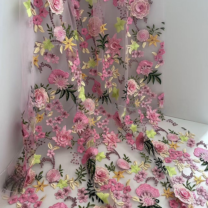 Tissu en tulle brodé floral 3D - Textile And Sewing Supply avis et prix